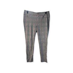 Seven 7 Women Pull On Legging Black White Red Plaid Elastic Waist Size XL